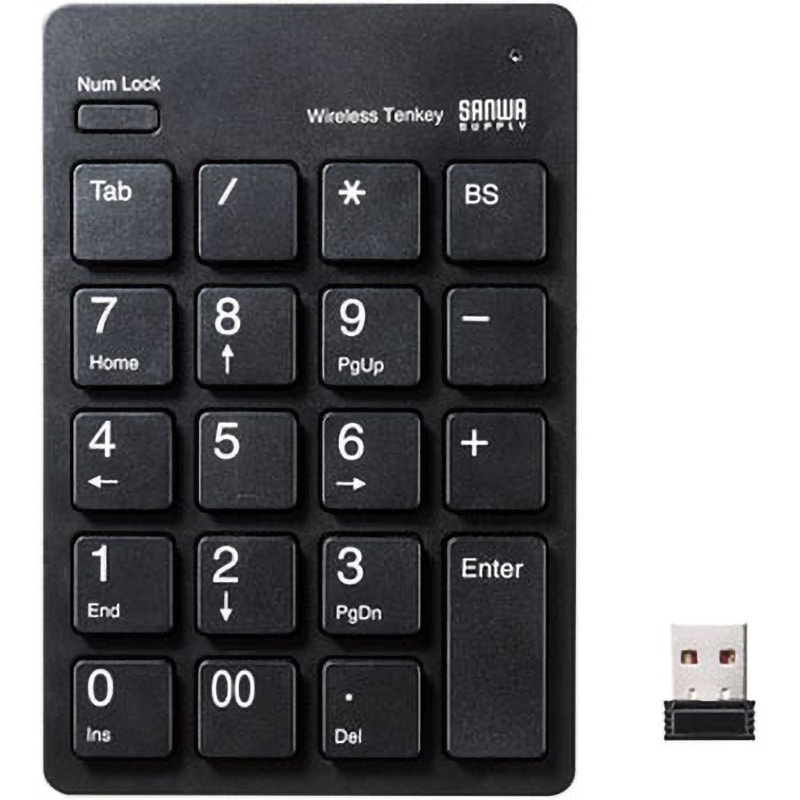 NT-WL20BK ワイヤレスUSBテンキー 1個 サンワサプライ 【通販