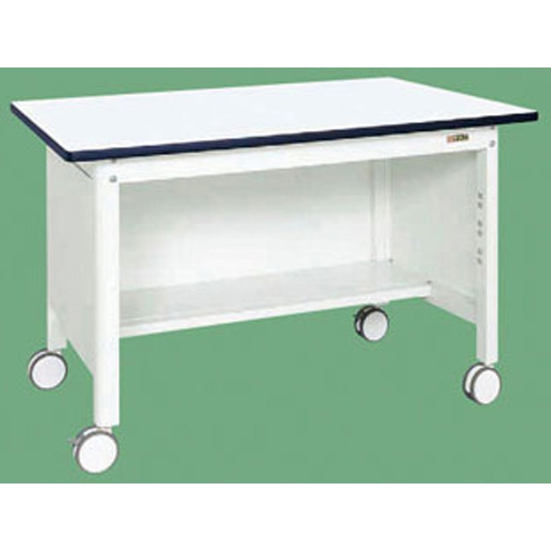 KF-49PRDW 中量作業台 抗菌パールホワイト(KF/150kg/ポリエステル天板/H779/キャスター付/3方パネル付) サカエ 組立式 対応 間口1200mm奥行750mm  KF-49PRDW 51,588円