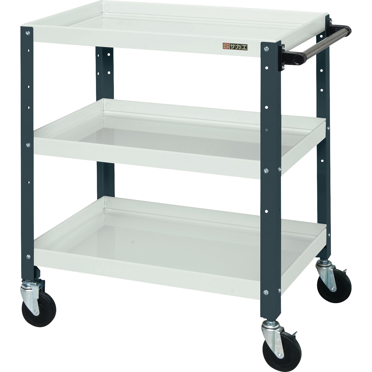 CSSA-608WD ニューCSスペシャルワゴン(CSSA/ツートン/ゴム車) サカエ 3段 組立式仕様