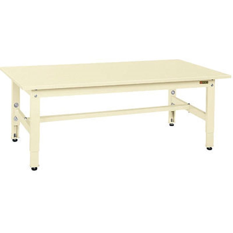 低床用軽量高さ調整作業台TKK4タイプ サカエ TKK4-126SI (61-9768-70) 低床用軽量高さ調整作業台(TKK4⁄耐荷重200kg⁄スチール天板⁄H450～600) 対応 間口1200mm奥行600mm