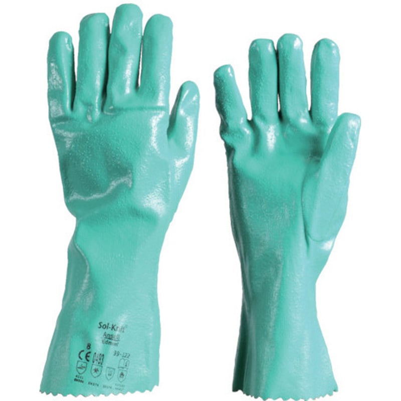 まとめ）アンセル 耐薬品手袋 エクストラ 87-950 Lサイズ 87-950-9 1双