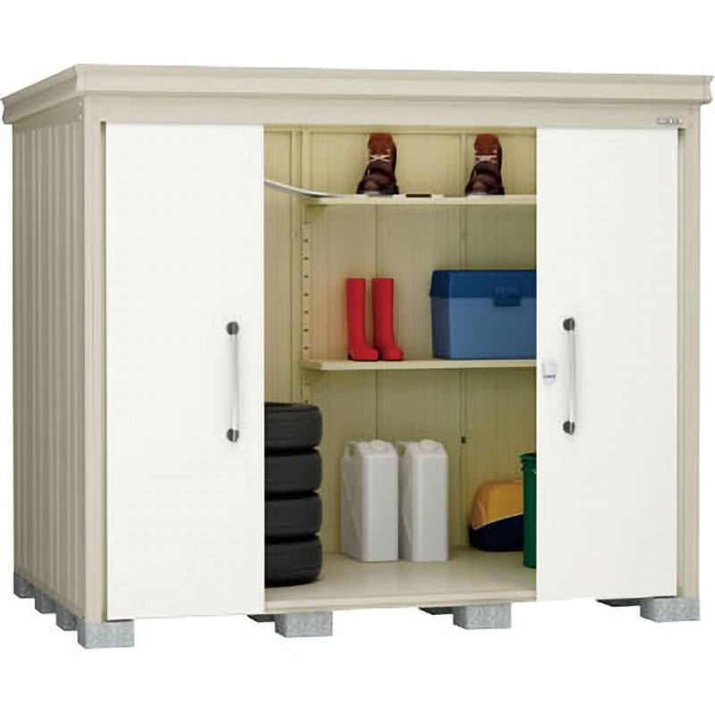 DM-Z2517-MG 物置ガーデンハウス棚板付一般型 マカダムグリーン ダイケン 間口2523mm  DM-Z2517-MG