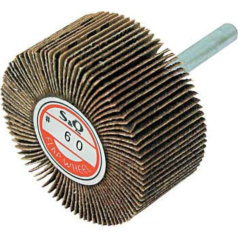 KN6025-40 軸付フラップ(金具無し) ムラコ 粒度40 軸径6mm外径60mm 1セット(10個) KN6025-40