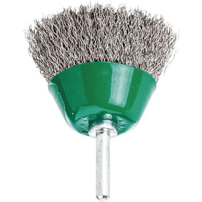 435362 軸付カップ型ブラシ LESSMANN ステンレス波線 軸径6.0mm