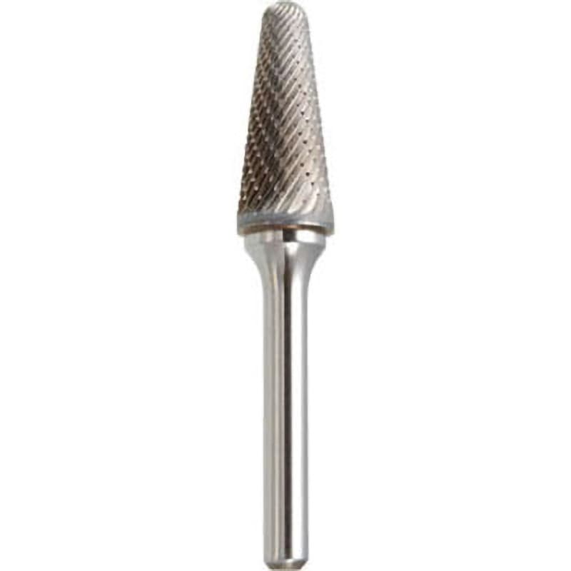 TB7C190 超硬バー テーパー型 TRUSCO ロー付 ダブルカット 最高使用回転数10000rpm 角度14° 軸径6mm刃径19mm  TB7C190
