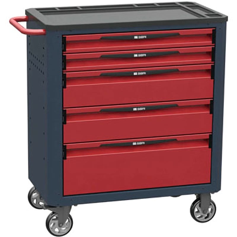 8500R キャビネットワゴン 8000 SORI レッド/ブラック色 積載荷重900kg 5段 高さ950mm奥行450mm  8500R