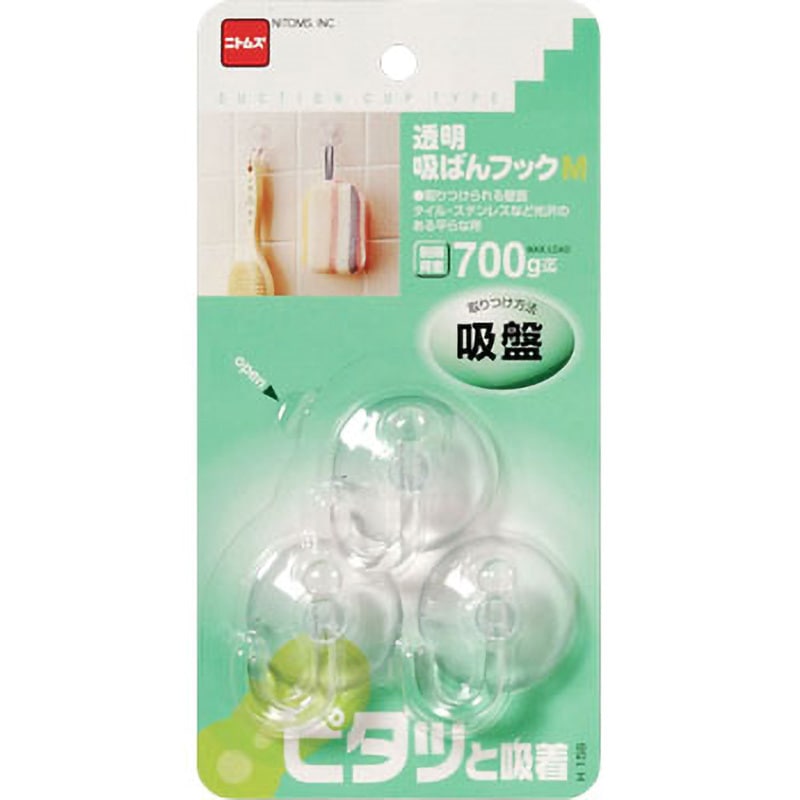 H158 透明吸ばんフック ニトムズ(日東メディカル) 荷重0.7kg 1個 H158 