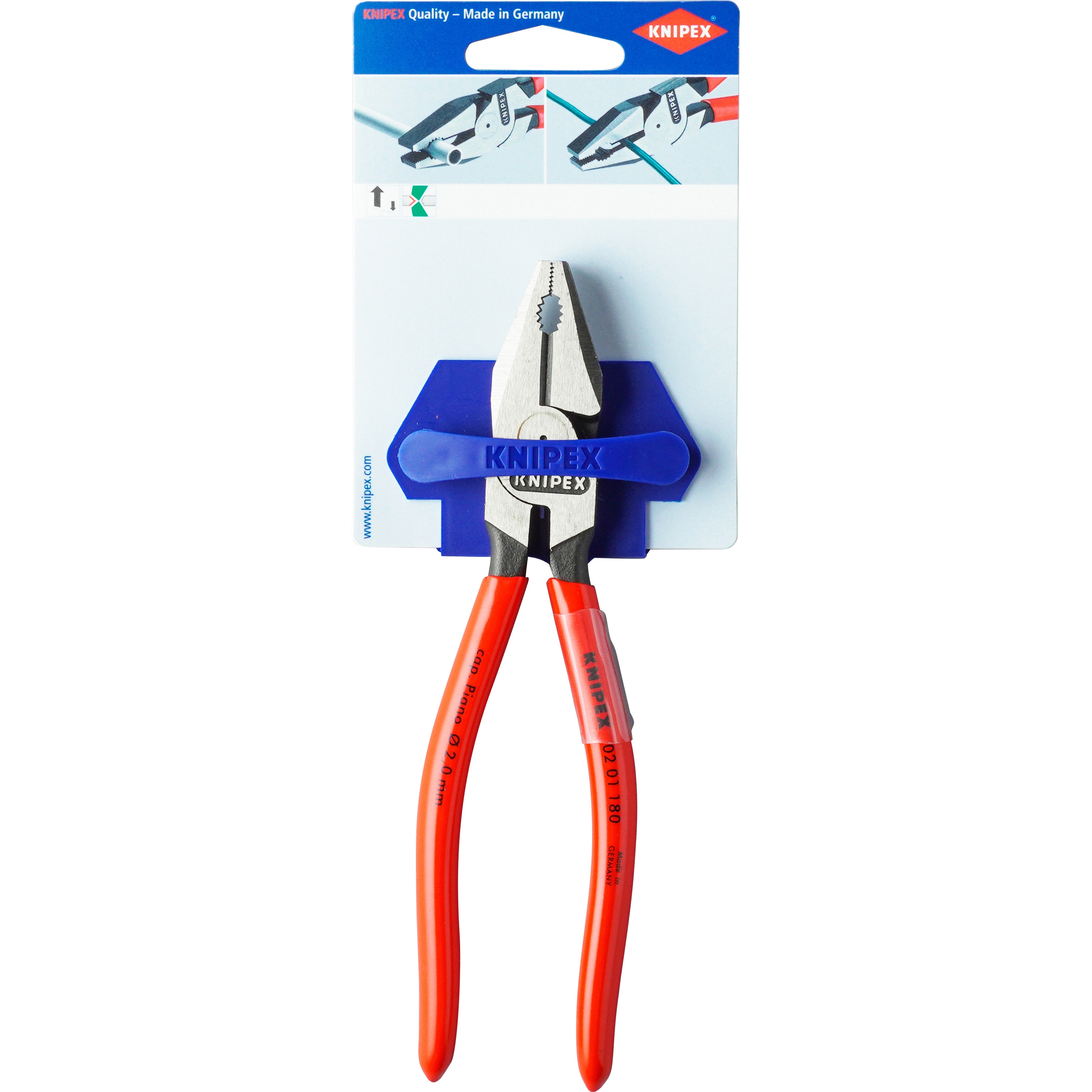 0201-180SB 強力型ペンチ 1丁 KNIPEX(クニペックス) 【通販