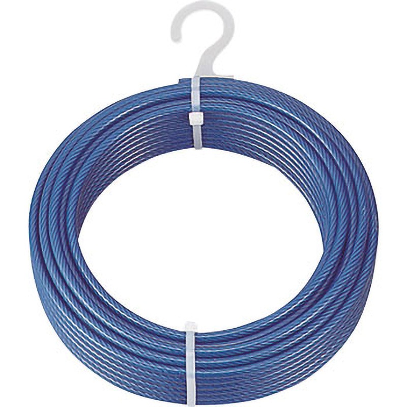 CWP-6S30 メッキ付ワイヤーロープ PVC被覆タイプ TRUSCO ロープ径6(8)mm長さ30m  CWP-6S30