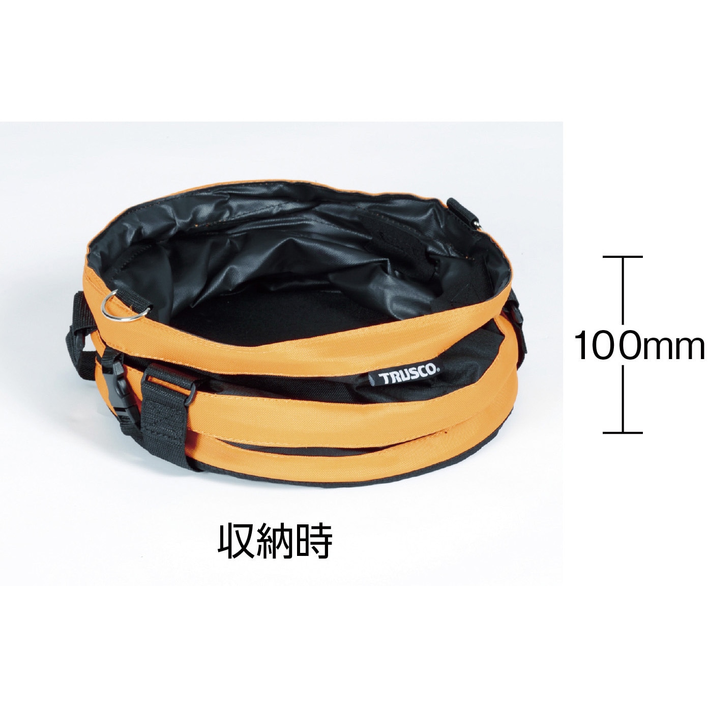 TJB-L ジャンピングバケツ TRUSCO 黒/オレンジ色 直径420mm高さ420mm