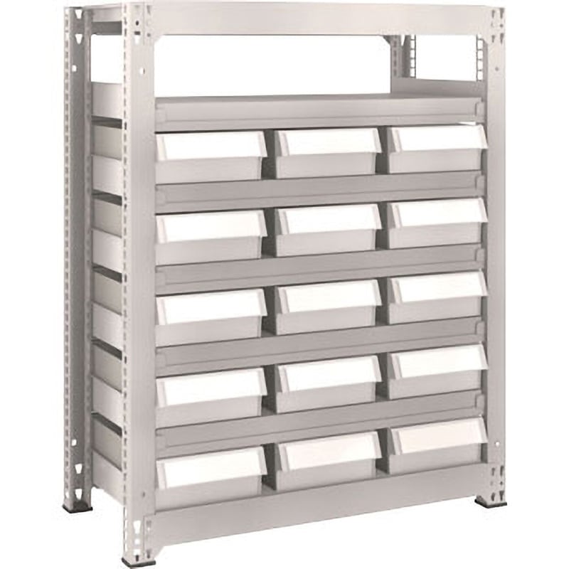 M3-4357-F15 M3型中量棚 TRUSCO グレー色 スチール 荷重2500kg 引き出し(大)15タイプ 7段 間口961mm奥行481mm高さ1211mm  M3-4357-F15