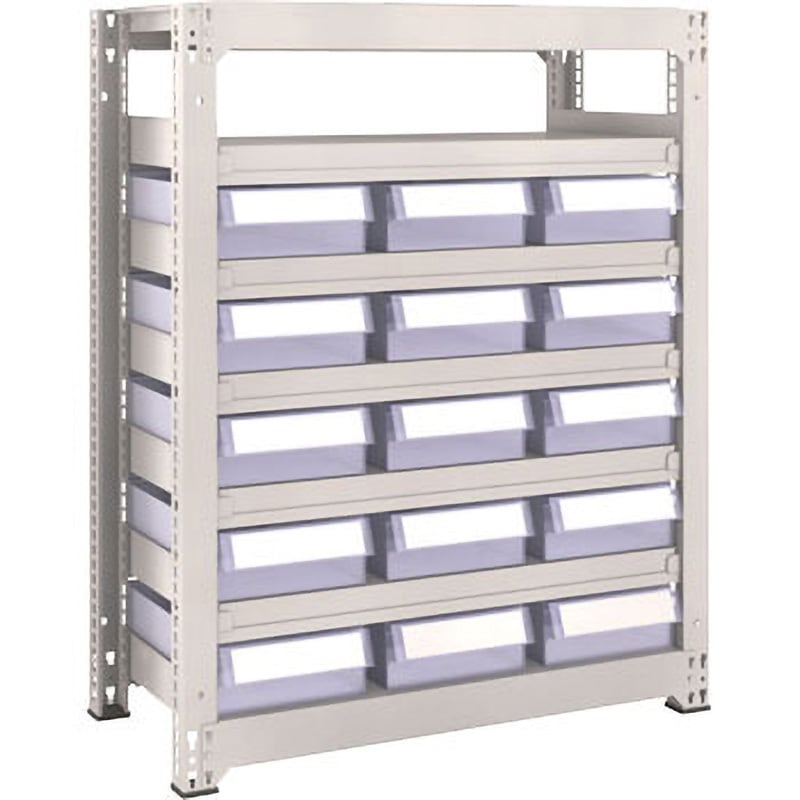 M3-6357-D6 M3型中量棚 TRUSCO グレー色 スチール 荷重2500kg 引き出し(大)6タイプ 7段 間口961mm奥行481mm高さ1811mm  M3-6357-D6 42,887円