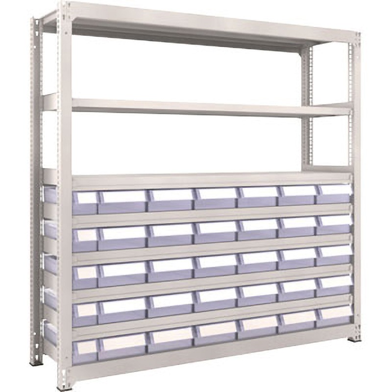 M3-6658-C5D30 M3型中量棚 TRUSCO グレー色 スチール 荷重2500kg 引き出し(小)5・(大)30タイプ 8段  M3-6658-C5D30