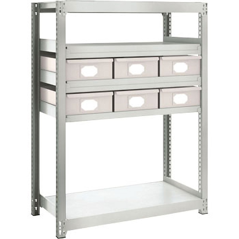 M2-4345-B6 M2型軽中量棚 TRUSCO グレー色 荷重1500kg 引き出し(大)6タイプ 5段 間口902mm奥行459mm高さ1207mm  M2-4345-B6