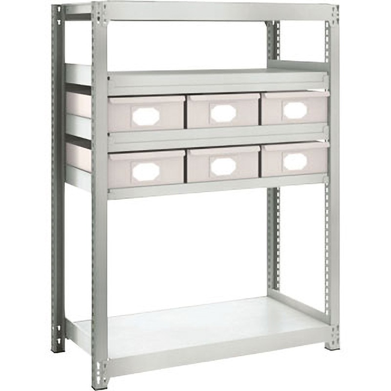 M2-6347-B6 M2型軽中量棚 TRUSCO グレー色 荷重1500kg 引き出し(大)6タイプ 7段 間口902mm奥行459mm高さ1807mm  M2-6347-B6