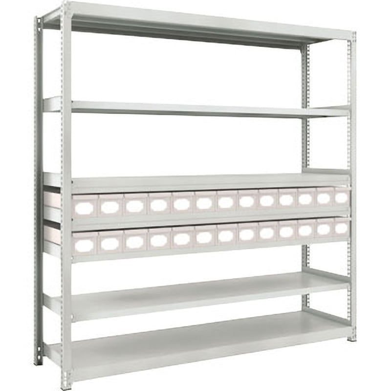 M2-6647-A26 M2型軽中量棚 TRUSCO グレー色 荷重1500kg 引き出し(小)26タイプ 7段 間口1802mm奥行459mm高さ1807mm  M2-6647-A26