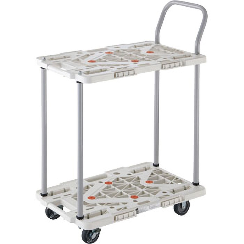 MPK-6024JS-W 2段式ルートバン ハンドル付 TRUSCO 樹脂(PP)再生材100%製 荷台幅415mm荷台奥行615mm  MPK-6024JS-W