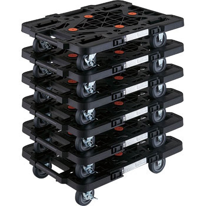 MPK-500S-BK-M6 ルートバン まとめ買い TRUSCO ストッパー 自在 固定 ブラック色 荷台寸法515×385mm 1セット(6台) MPK-500S-BK-M6