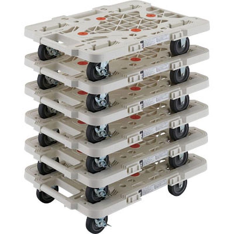 MPK-500S-W-M6 ルートバン まとめ買い TRUSCO ストッパー 自在 固定 ホワイト色 荷台寸法515×385mm 1セット(6台) MPK-500S-W-M6