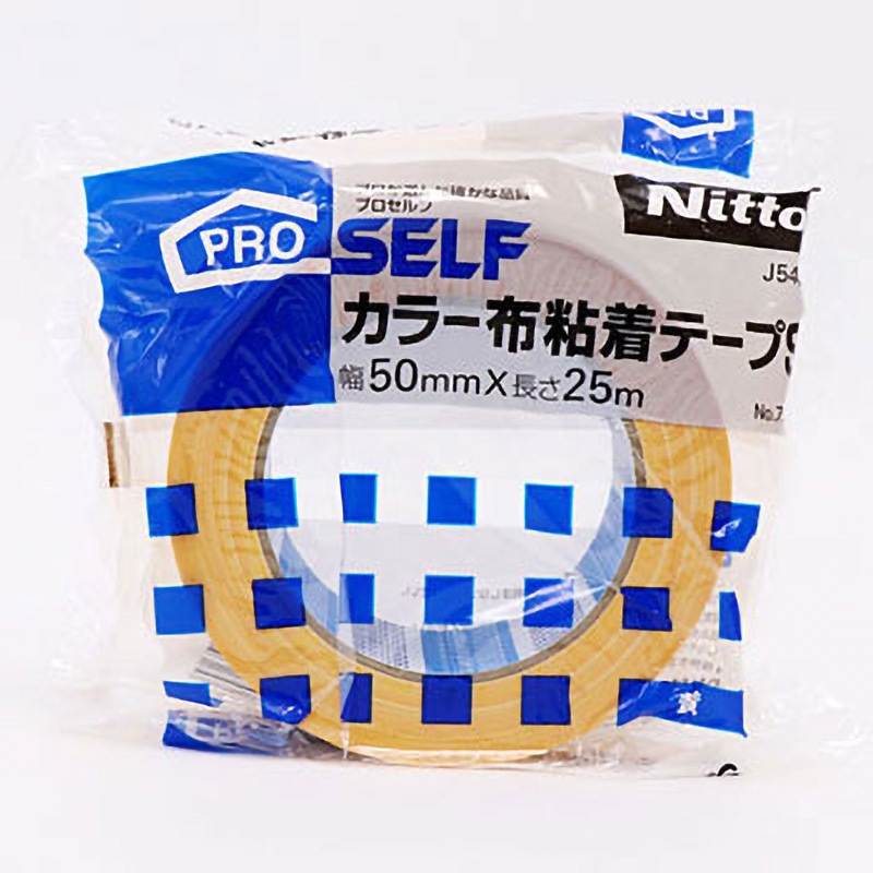 J5432 カラー布粘着テープS No7562 ニトムズ 黄色 布+ポリエステル基材