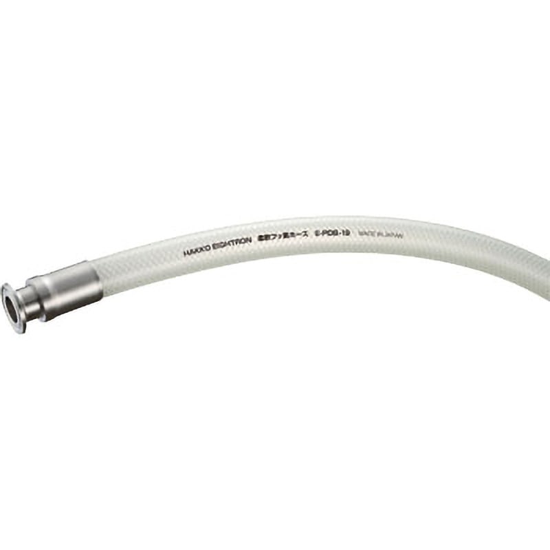 TE-PDB-19-F15A-1 フェルール継手柔軟フッ素ホース TRUSCO 透明色 内径19mm外径26mm長さ1m 1本