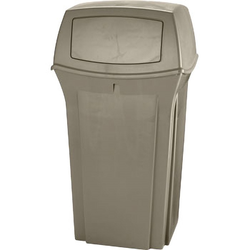 8430-88BG レンジャーコンテナ ラバーメイド ポリエチレン ベージュ色 容量132.5L プッシュ式   8430-88BG