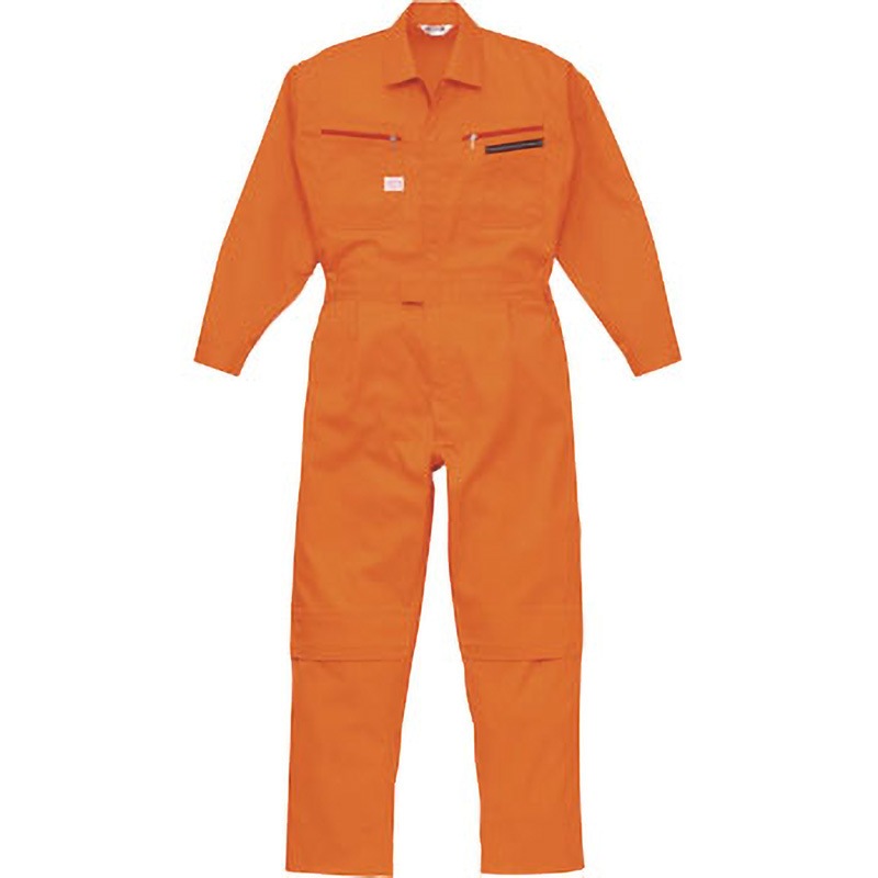 1280-OR-4L ツナギ服 AUTO-BI(山田辰) 帯電防止 長袖 オレンジ色   1280-OR-4L
