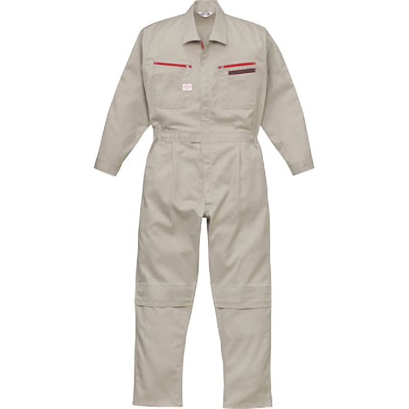 1280-SG-L ツナギ服 AUTO-BI(山田辰) 帯電防止 長袖 シルバーグレー色   1280-SG-L