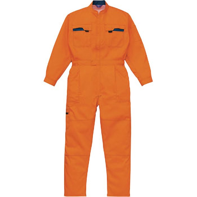40000-OR-4L スリードラゴン ツナギ服 AUTO-BI(山田辰) 帯電防止 長袖ツヅキ服 オレンジ色   40000-OR-4L