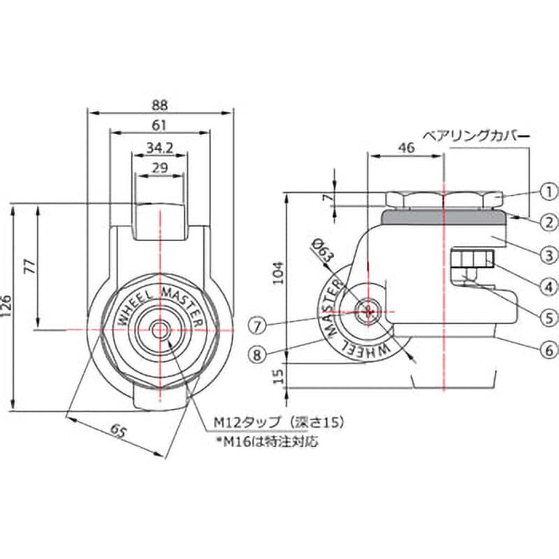 WI-80S ホイールマスター(ボルト式) TDK 自在車 耐食性 高荷重用 WI-80S ホイールマスター(ボルト式) TDK 自在車 耐食性 高荷重用