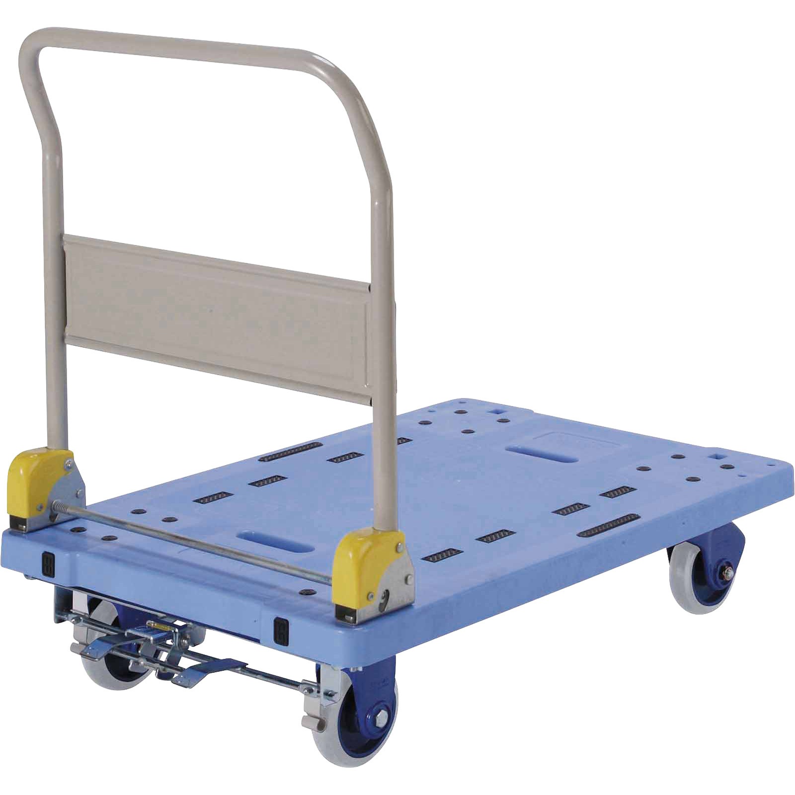 CA505-000X-MB 静音台車(大)ブレーキ付 CONDOR(山崎産業) 樹脂製 荷重300kg 合成ゴム車輪 荷台寸法895×595mm  CA505-000X-MB