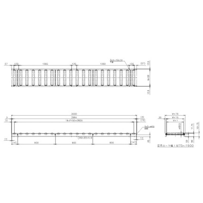 FHG60R-WS-W500-P200-L1000 メイキコウ FHG60R-WS-W500-P200-L1000 メイキ ローラーコンベア メイキコウ φ60.5スチール製ローラコンベヤ 重荷重用 ストレート 防塵