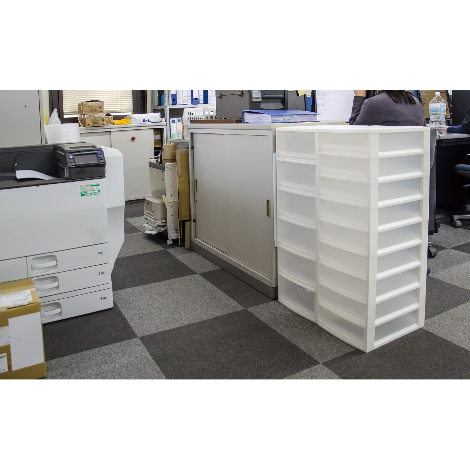 492】ホワイト 木製 チェスト 10引き出し ストレートボックス