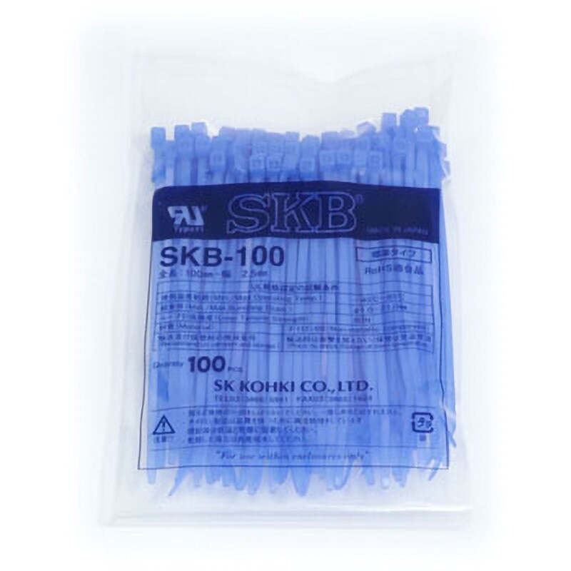 SKB-100BU SKカラータイ エスケイ工機 全長100mm幅2.5mm 1袋(100 SKB-100BU SKカラータイ エスケイ工機 全長100mm幅2.5mm 1袋(100