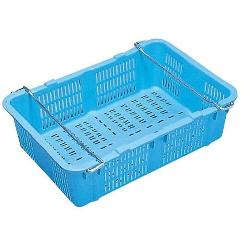 No．480 金具付 プラスケットNo．480 金具付 岐阜プラスチック工業(RISU/リス) 容量40L メッシュ ブルー色 外寸(幅×奥行×高さ)657×470×219mm 1セット(10個)