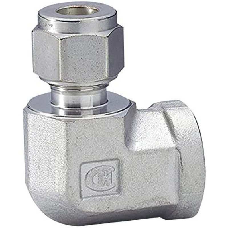 CLF2-2R ステンレス製ダブルフェルール継手 メスエルボ(インチサイズチューブとオスISOテーパーネジを接続) 1個 ハイロック 【通販モノタロウ】