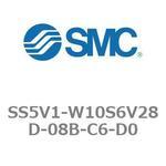 SS5V1-W10S6V28D-08B-C6-D0 5ポートソレノイドバルブ用マニホールドベース SV1000シリーズ SS5V1-W10S6V28D SMC