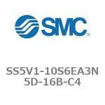 SS5V1-10S6EA3N5D-16B-C4 5ポートソレノイドバルブ用マニホールドベース SV1000シリーズ SS5V1-10S6EA3N5D SMC
