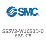 SS5V2-W16S0D-06BS-C8 5ポートソレノイドバルブ用マニホールドベース SV2000シリーズ SS5V2-W16S0D SMC
