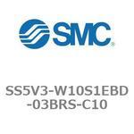 5ポートソレノイドバルブ用マニホールドベース SV3000シリーズ SS5V3-W10S1EBD SMC