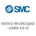 SS5V3-W10S1QAD-16BS-C6-D 5ポートソレノイドバルブ用マニホールドベース SV3000シリーズ SS5V3-W10S1QAD SMC