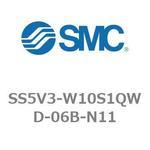 SS5V3-W10S1QWD-06B-N11 5ポートソレノイドバルブ用マニホールドベース SV3000シリーズ SS5V3-W10S1QWD SMC