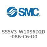 SS5V3-W10S6D2D-08B-C6-D0 5ポートソレノイドバルブ用マニホールドベース SV3000シリーズ SS5V3-W10S6D2D SMC