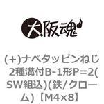 (+)ナベタッピンねじ 2種溝付B-1形P=2(SW組込)(鉄/クローム)(小箱) 大阪魂