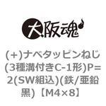 (+)ナベタッピンねじ(3種溝付きC-1形)P=2(SW組込)(鉄/亜鉛黒)(小箱) 大阪魂