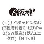 (+)ナベタッピンねじ(3種溝付きC-1形)P=2(SW組込)(鉄/ユニクロ)(小箱) 大阪魂
