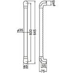 シロクマ ナチュラルウッド手すり4点セット 玄関用手すり GK-101 Mオーク シロクマ 取手・つまみ ミディアム