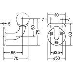 A形ブラケットL受 BR-130 シロクマ