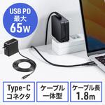 AC充電器_PD65W_USB PD対応 サンワダイレクト