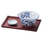 15238 木製ハイブラウン 長角どんぶりトレー 用美(ヤマコー)